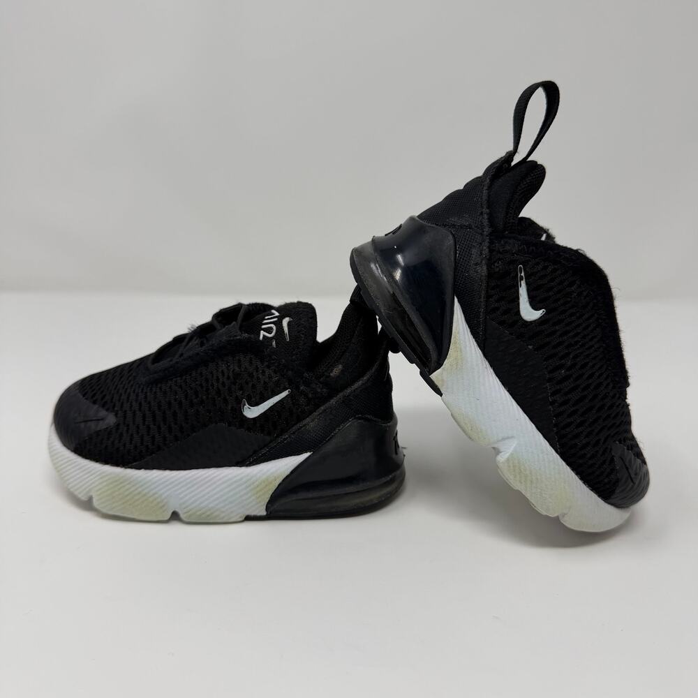 Nike Air Max 270 TD Black White Toddler Shoes 4C